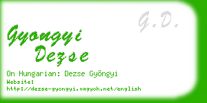gyongyi dezse business card